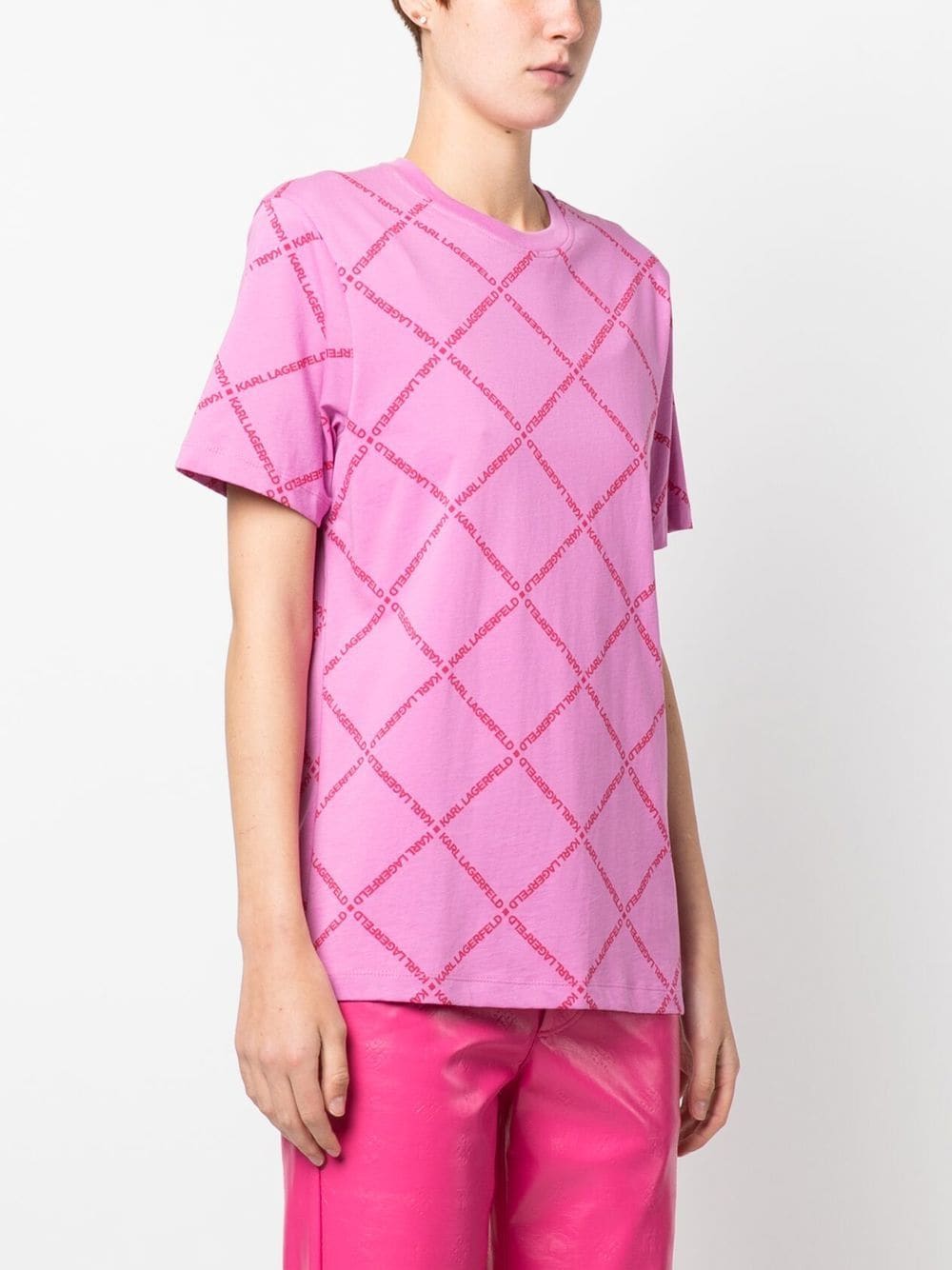 Karl Lagerfeld diamond logo-print T-shirt - Image 3
