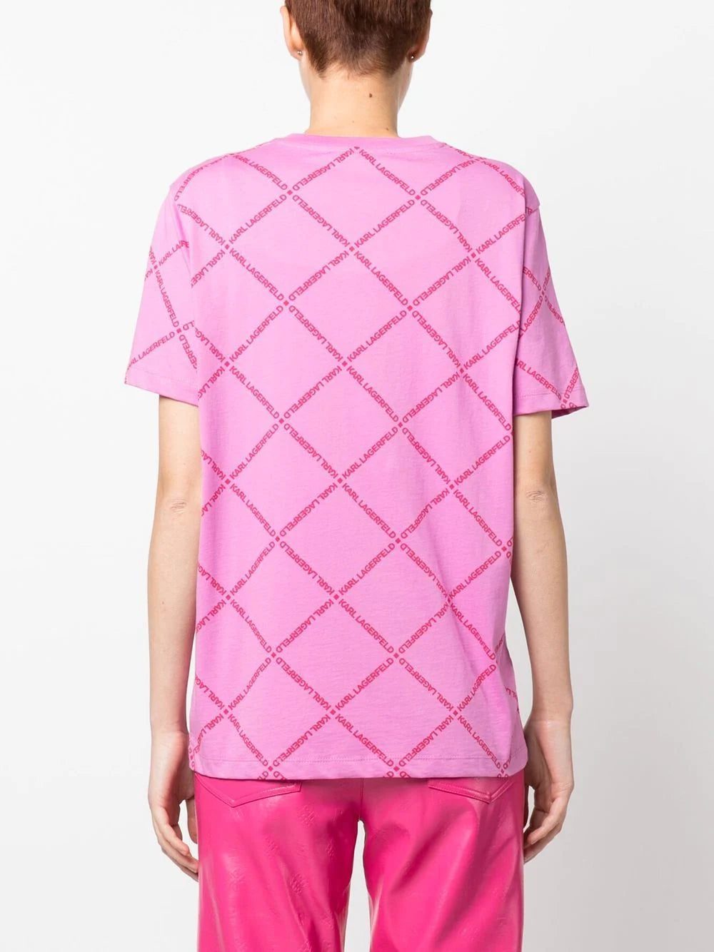 Karl Lagerfeld diamond logo-print T-shirt - Image 4