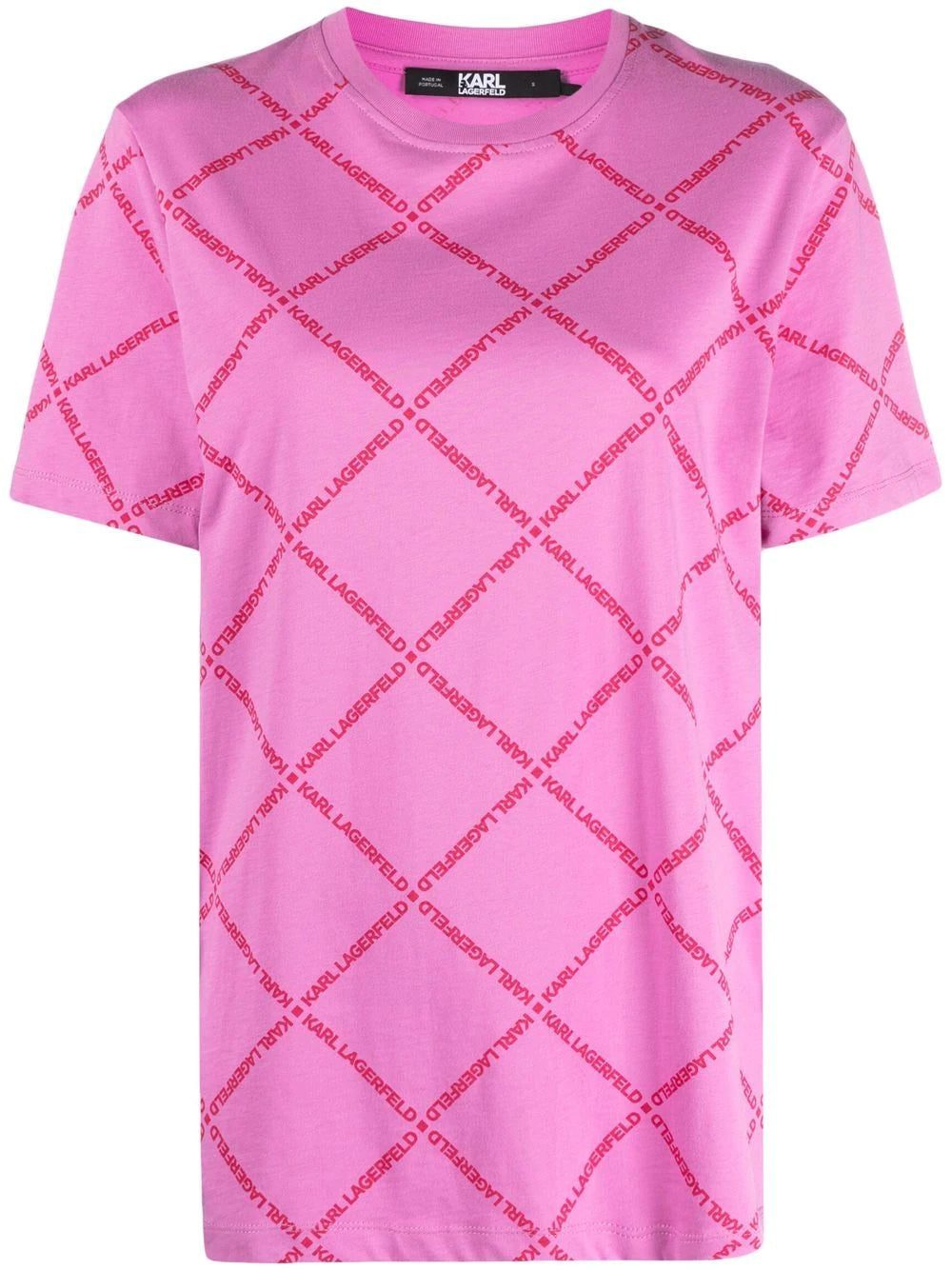 Karl Lagerfeld diamond logo-print T-shirt