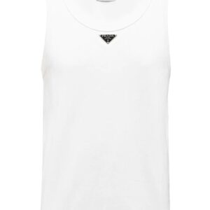 Prada logo plaque tank top