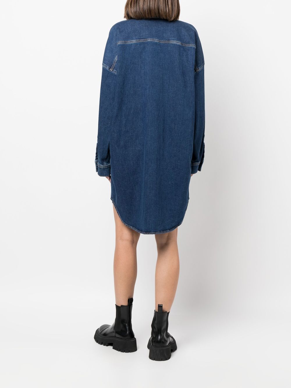 Moschino teddy-patch denim shirt dress - Image 3