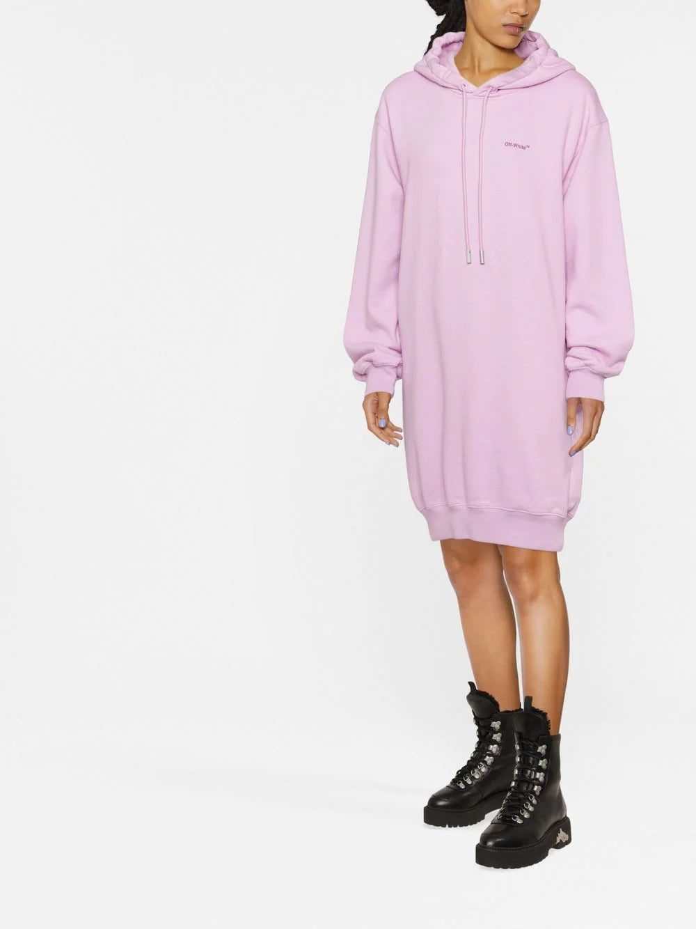 Off-White logo-print hooded dress - Image 2