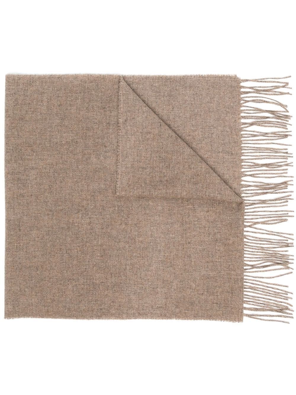 Moschino logo-print fringed scarf