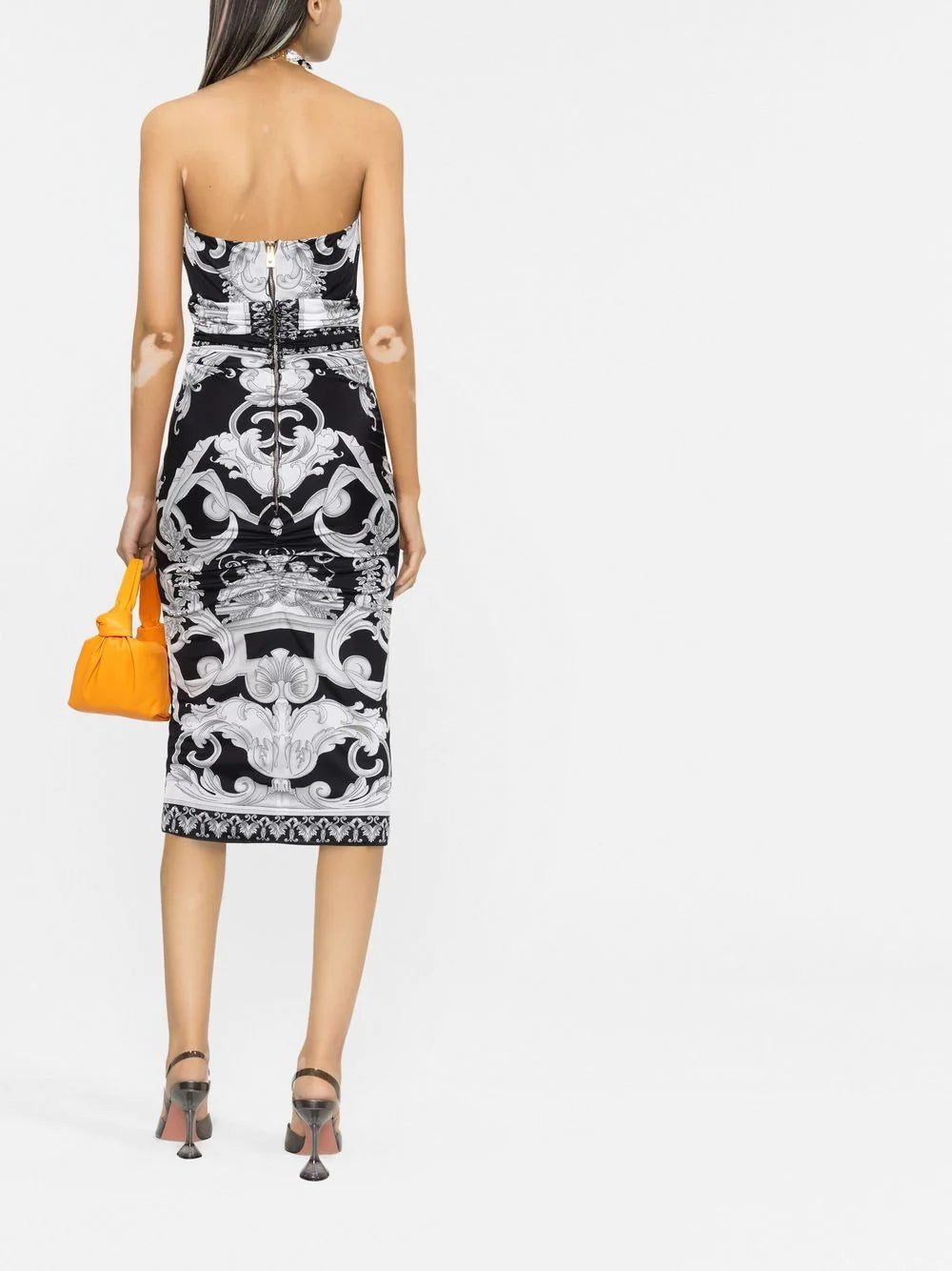 Versace Barocco-print cut-out midi dress - Image 4