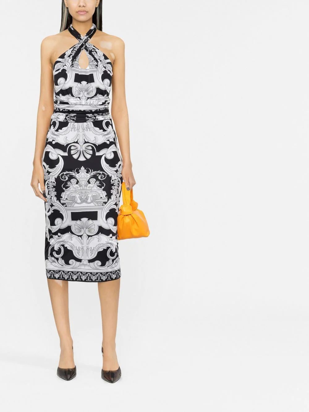 Versace Barocco-print cut-out midi dress - Image 2