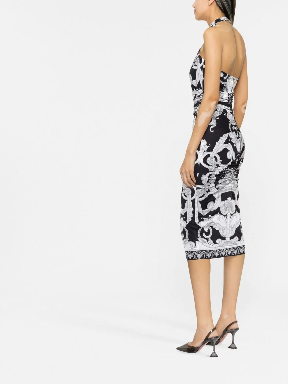 Versace Barocco-print cut-out midi dress - Image 3