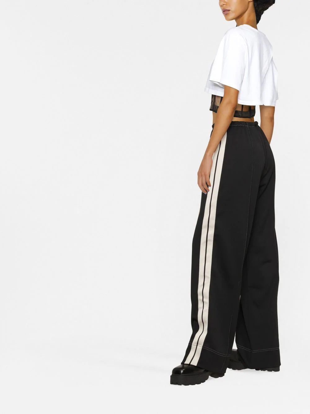 Palm Angels slogan-print flared track pants - Image 4