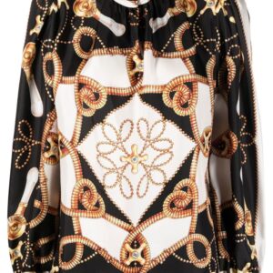 Moschino baroque pattern-print silk shirt