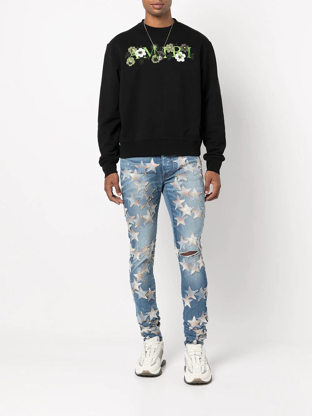 AMIRI floral embroidery crew neck sweatshirt - Image 2