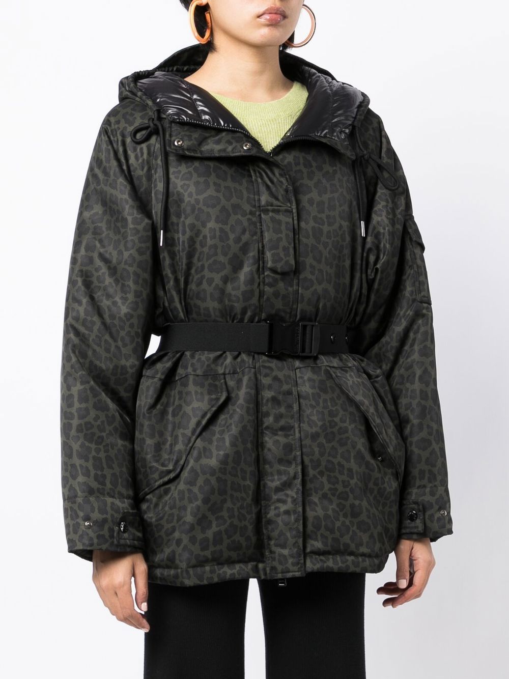 Moncler leopard print padded hooded jacket - Image 4