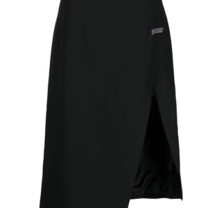 Off-White logo-print side-slit skirt