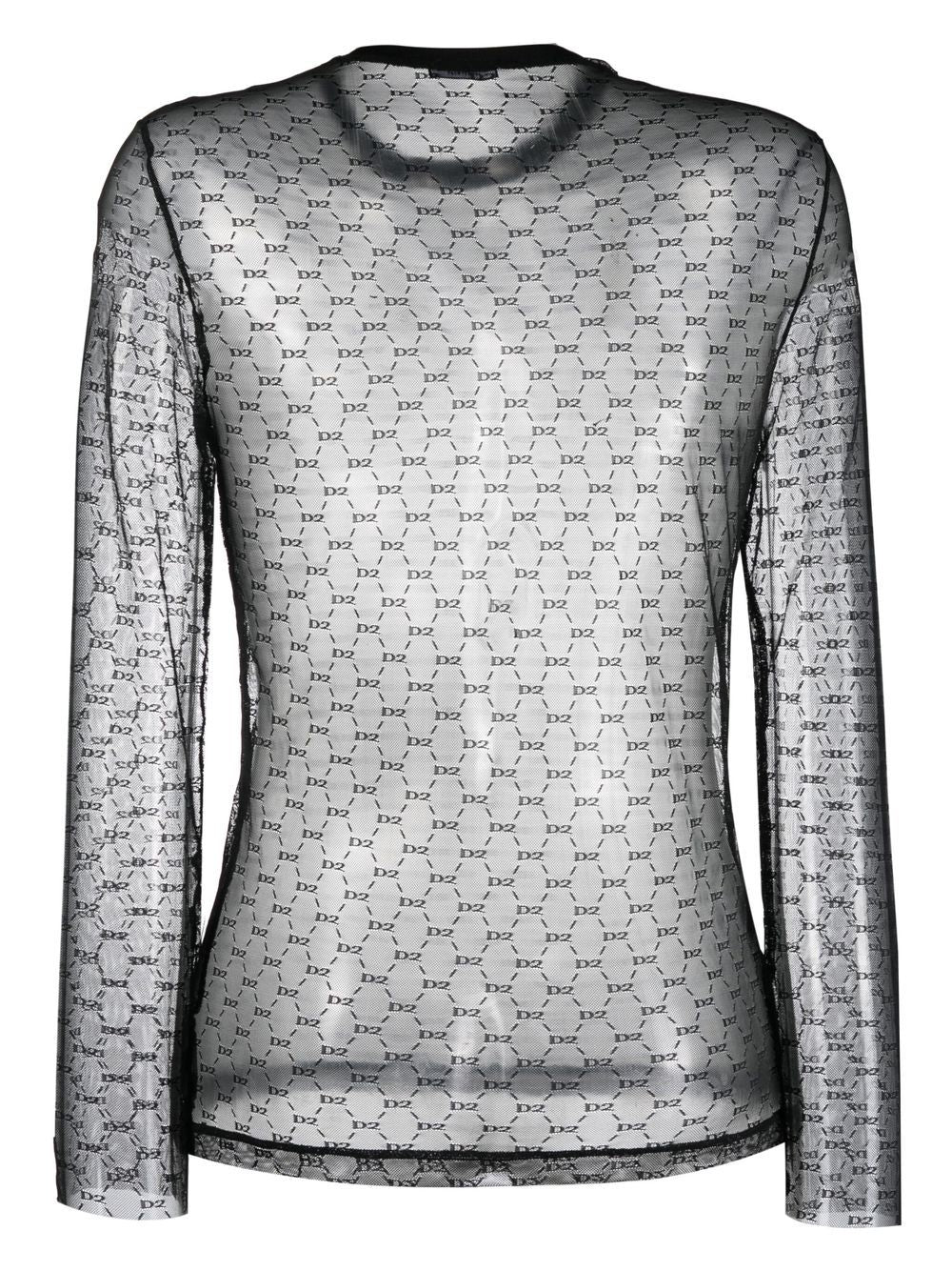 Dsquared2 all-over logo sheer T-shirt - Image 2