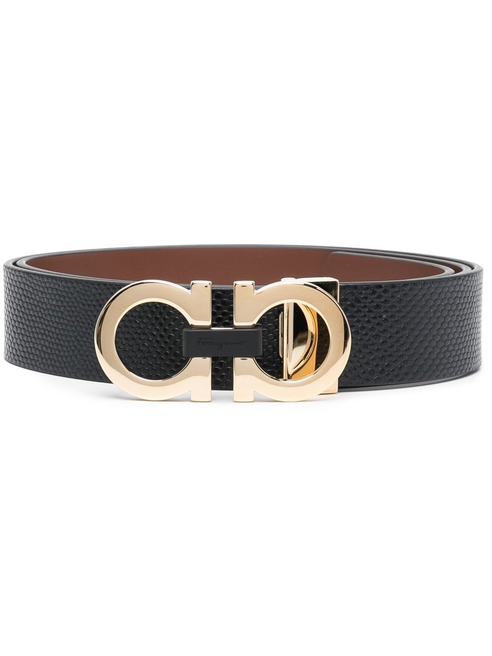 Ferragamo gold-hardware leather belt
