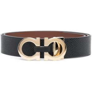 Ferragamo gold-hardware leather belt