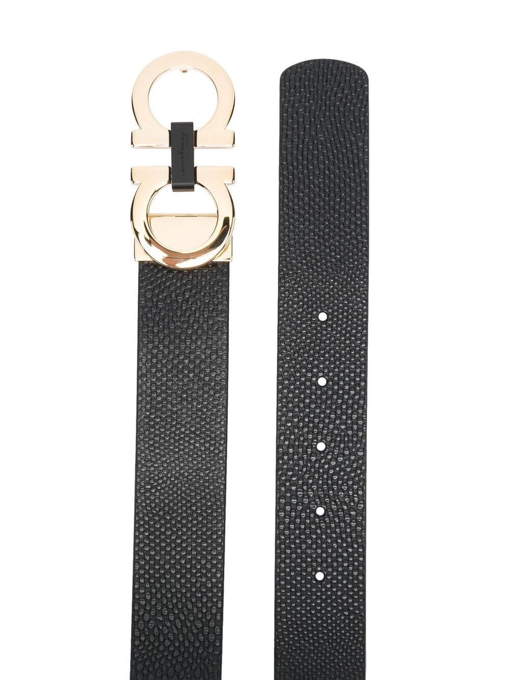 Ferragamo gold-hardware leather belt - Image 2