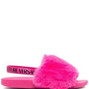 Versace aux-fur slingback sandals