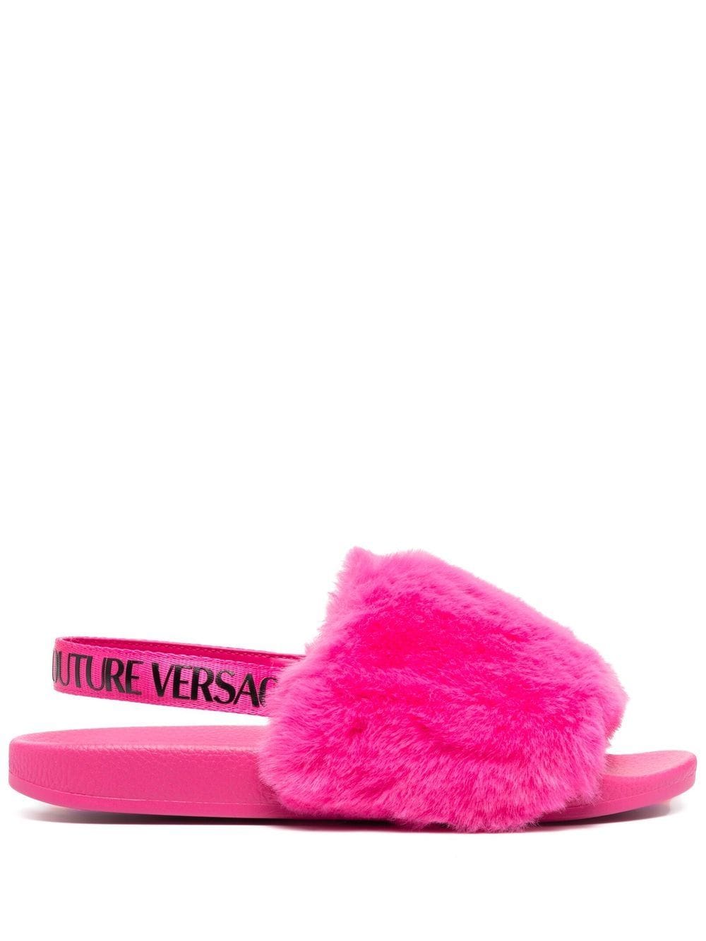 Versace aux-fur slingback sandals