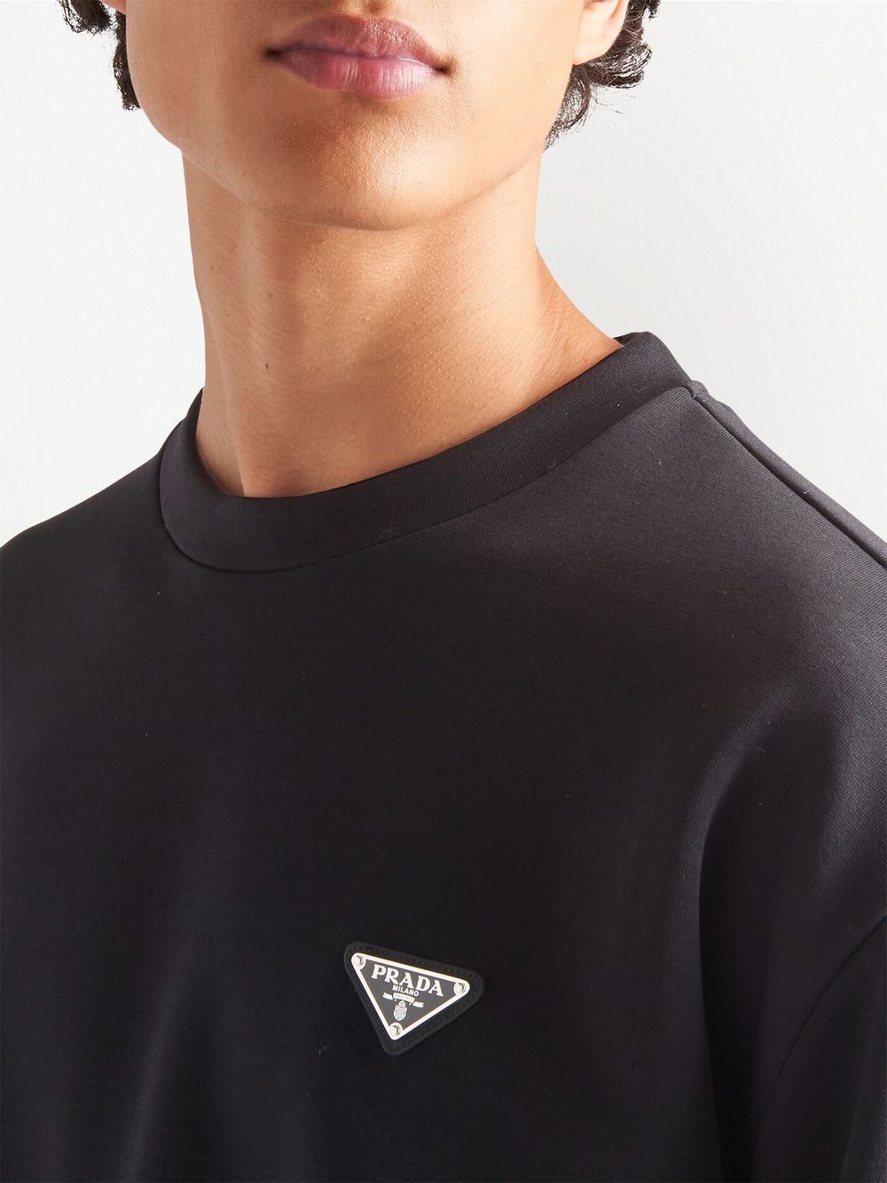 Prada triangle-logo cotton sweatshirt - Image 5