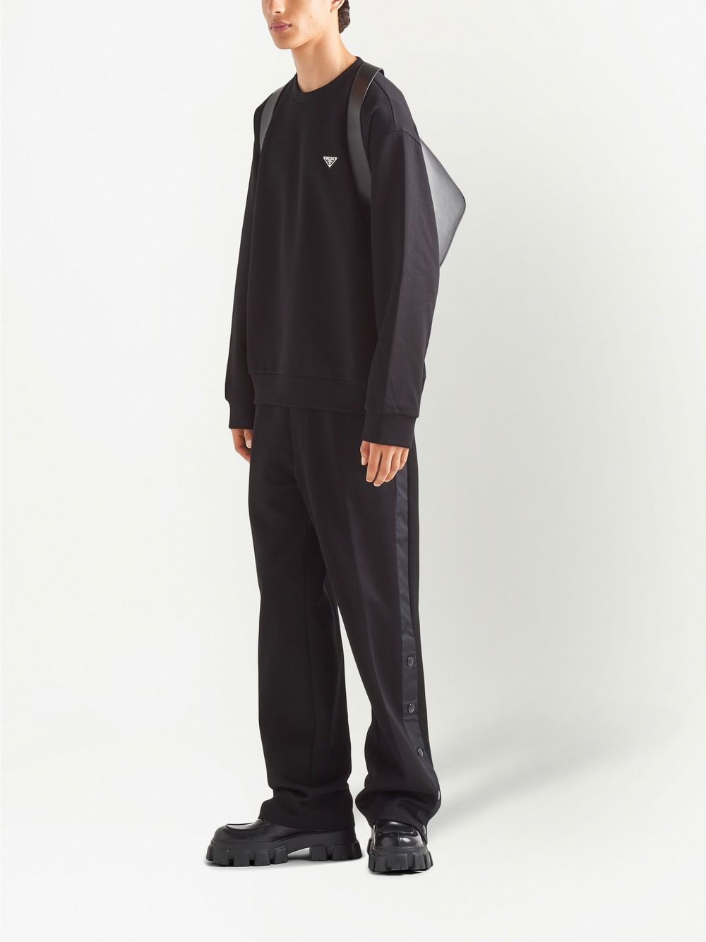 Prada triangle-logo cotton sweatshirt - Image 2