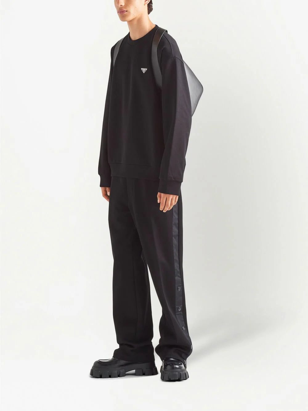 Prada triangle-logo cotton sweatshirt - Image 2