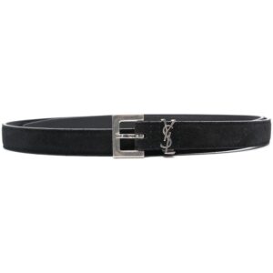 Louis Vuitton logo-plaque suede belt