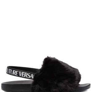 Versace faux-fur slingback sandals