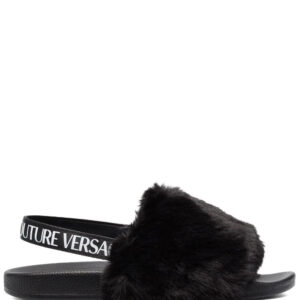 Versace faux-fur slingback sandals