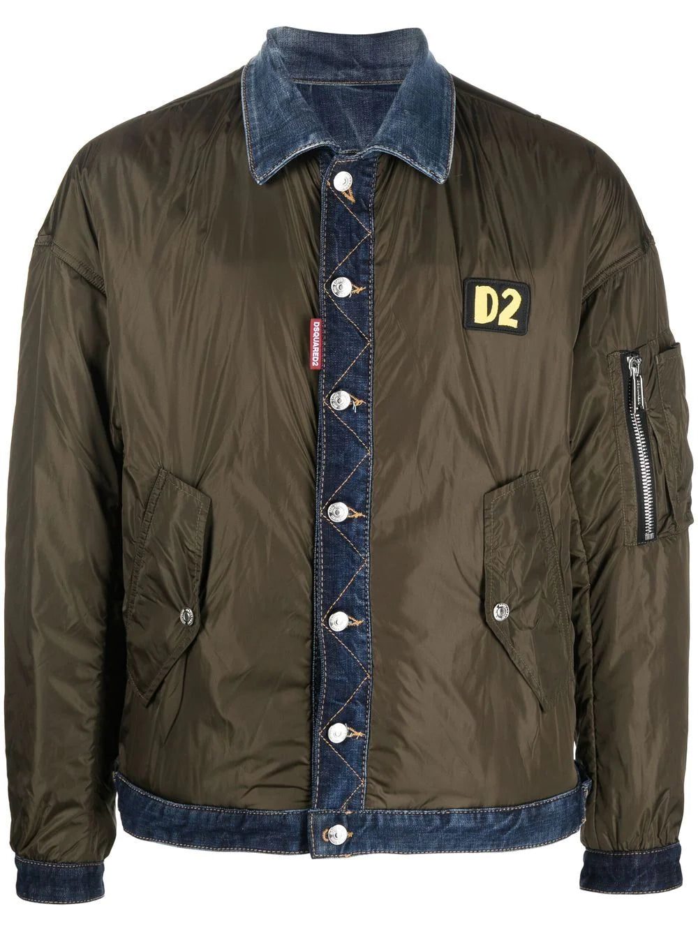 Dsquared2 contrast-panel padded bomber jacket