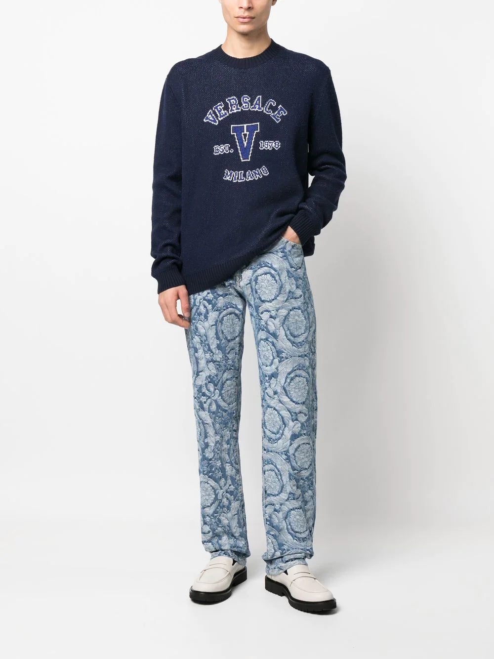 Versace Barocco Silhouette patterned jeans - Image 2