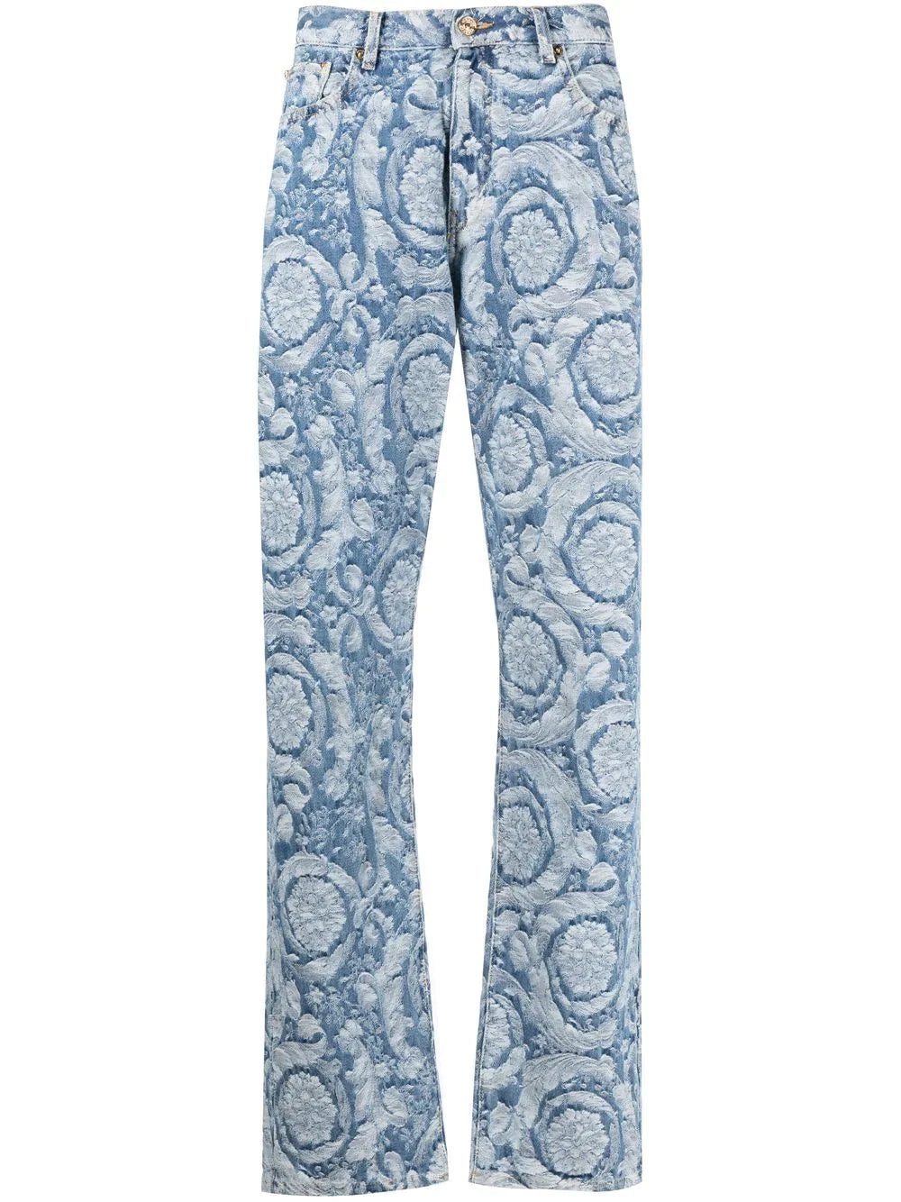 Versace Barocco Silhouette patterned jeans