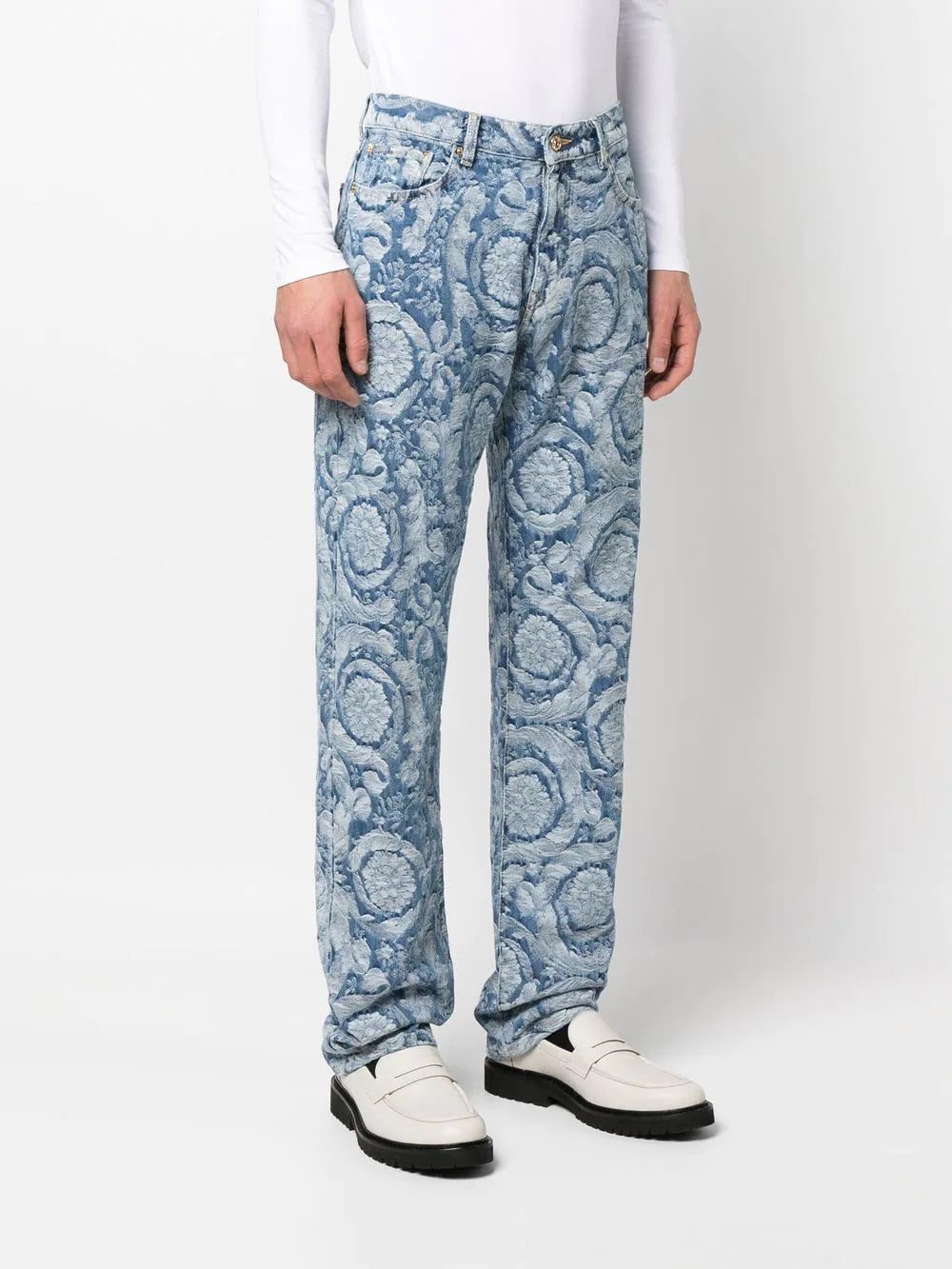 Versace Barocco Silhouette patterned jeans - Image 3