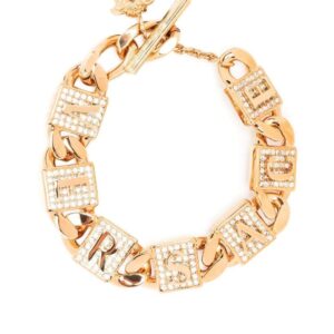 Versace  letter-link crystal bracelet