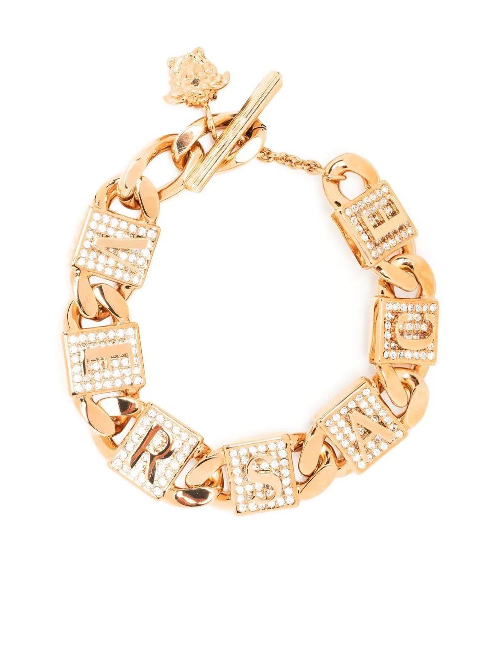 Versace letter-link crystal bracelet