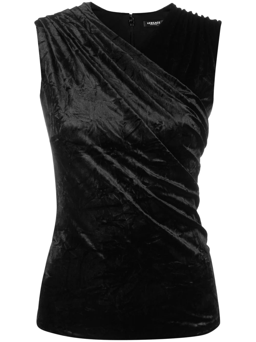 Versace gathered-detail sleeveless top