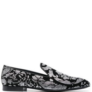 Versace baroque-studded loafers