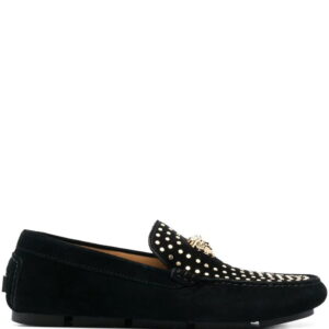 Versace La Medusa studded suede loafer