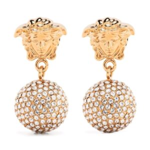 Versace  Medusa crystal drop-pendant earrings