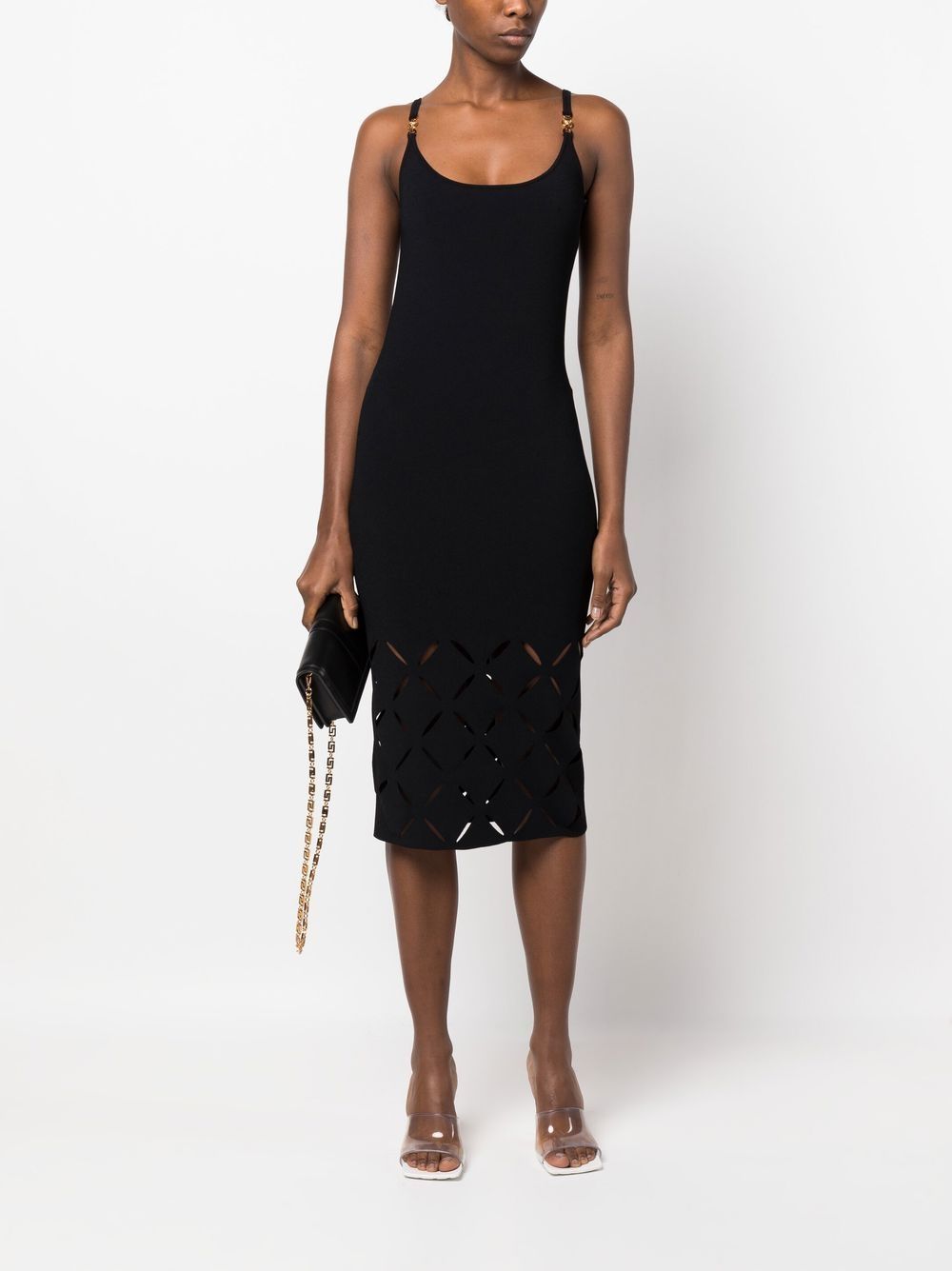 Versace Medusa-plaque cut-out midi dress - Image 2