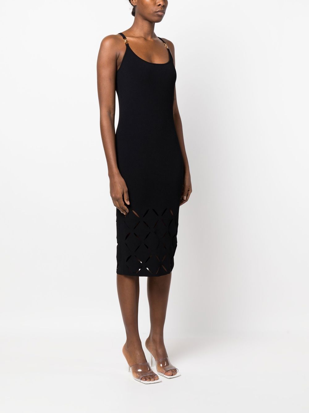 Versace Medusa-plaque cut-out midi dress - Image 3