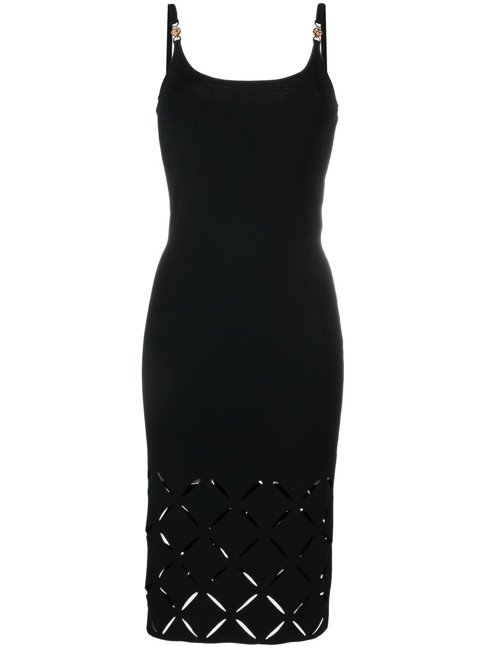 Versace Medusa-plaque cut-out midi dress