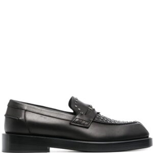 Versace square-toe studded loafers