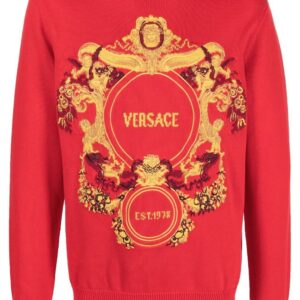 Versace  baroque-print cotton sweatshirt
