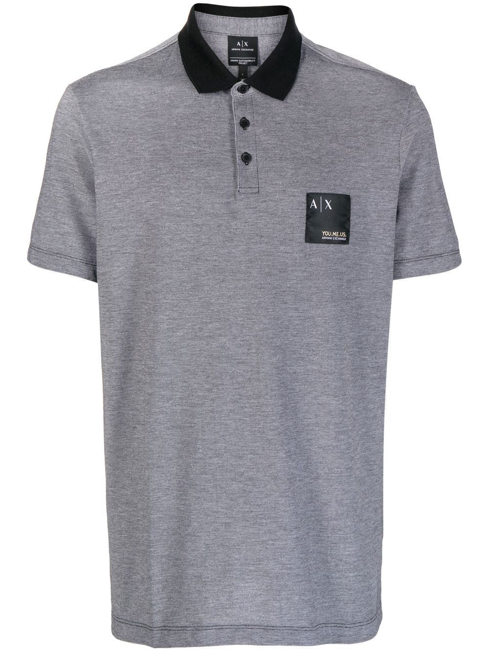 Armani Exchange chest logo-patch detail polo shirt