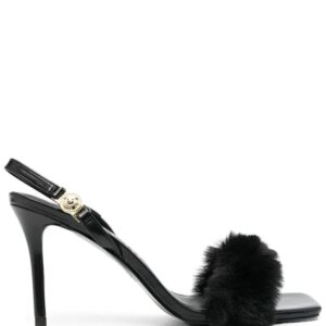 Versace faux-fur 85mm sandal