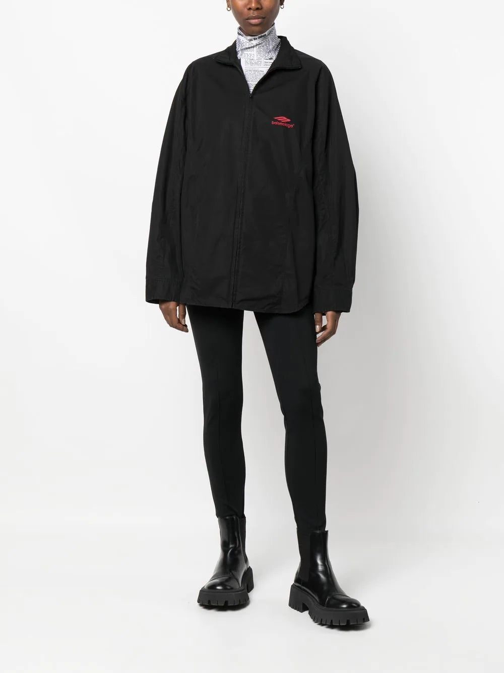 Balenciaga logo-embroidered track shirt - Image 3