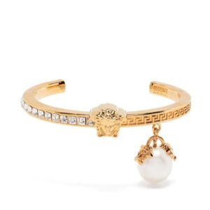 Versace Medusa-head pearl-charm bangle
