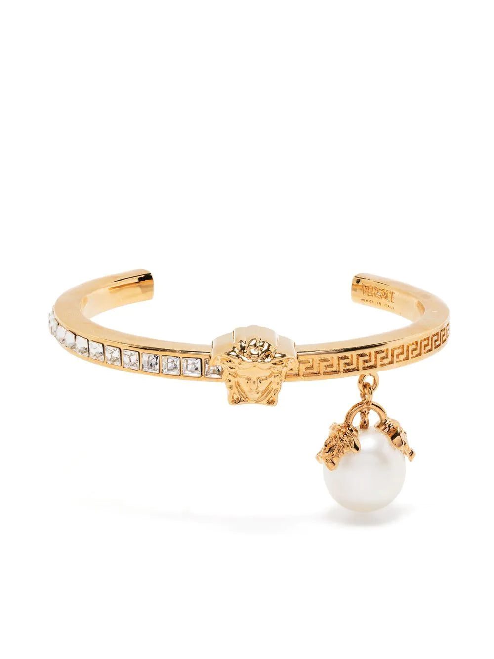 Versace Medusa-head pearl-charm bangle