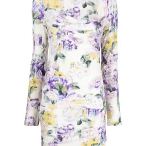 Off-White floral-print ruched dress