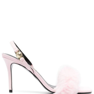 Versace faux-fur slingback sandals