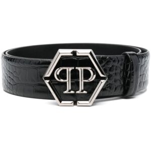 Louis Vuitton hexagon logo-buckle leather belt